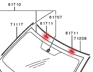 Mitsubishi STOPPER,WINDSHIELD GLASS | MR462285