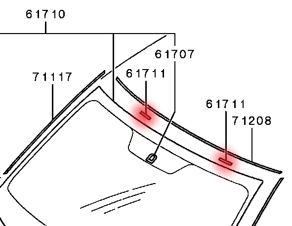 Mitsubishi STOPPER,WINDSHIELD GLASS | MR462285