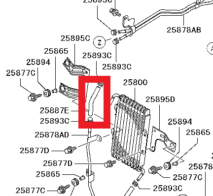 Mitsubishi HOSE,T/M OIL COOLER LINE | MR470183