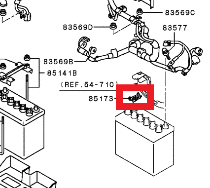 Mitsubishi TERMINAL,BATTERY | MU001364